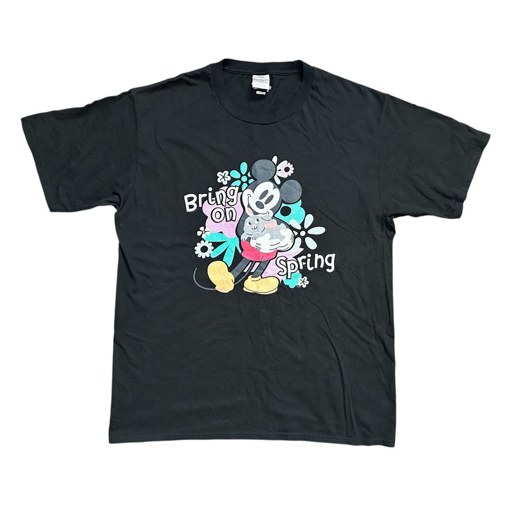 Disney Mickey Mouse with Easter Bunny Rabbit Bring on Spring Shirt Size L